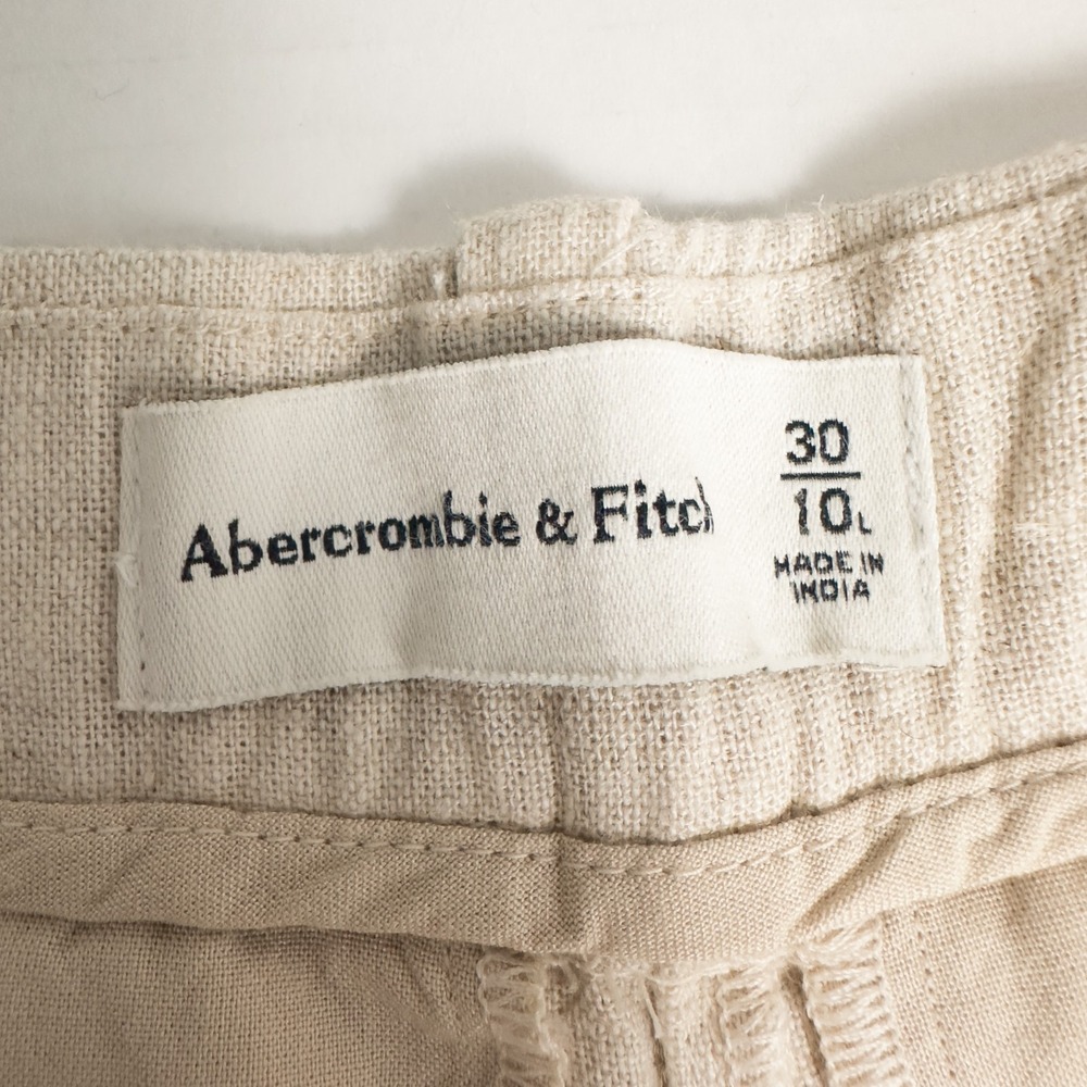 Abercrombie Fitch Linen Blend High Rise Wide Leg Trouser Pant Women 30/10L Beige - Picture 3 of 16